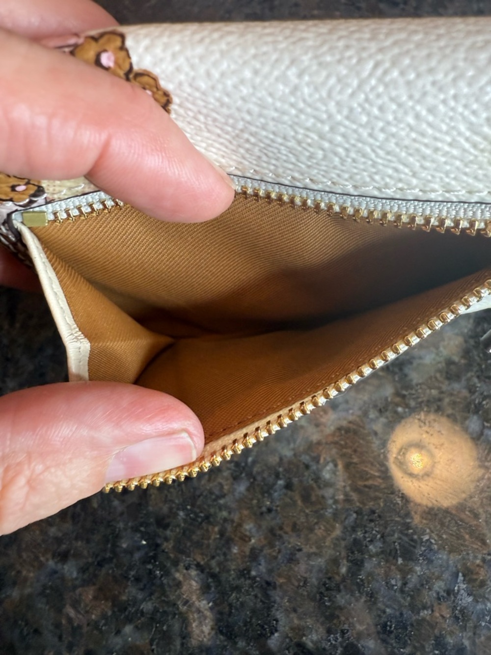 Coach Floral Envelope Trifold Wallet - Cream/Pink - Picture 7 of 15